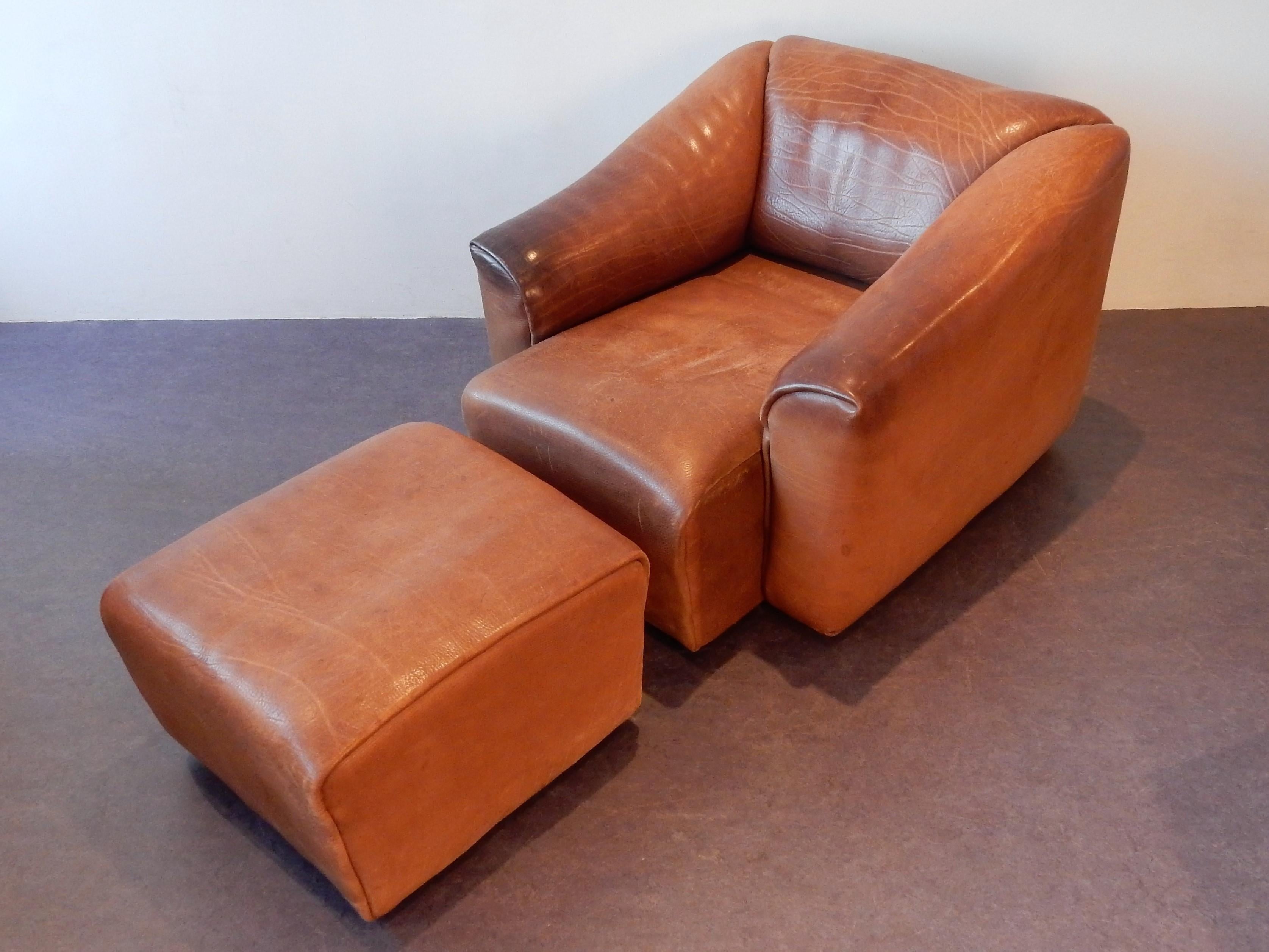 Late 20th Century DS-47 Brown Leather Living Room Set by De Sede, Switzerland, 1970s