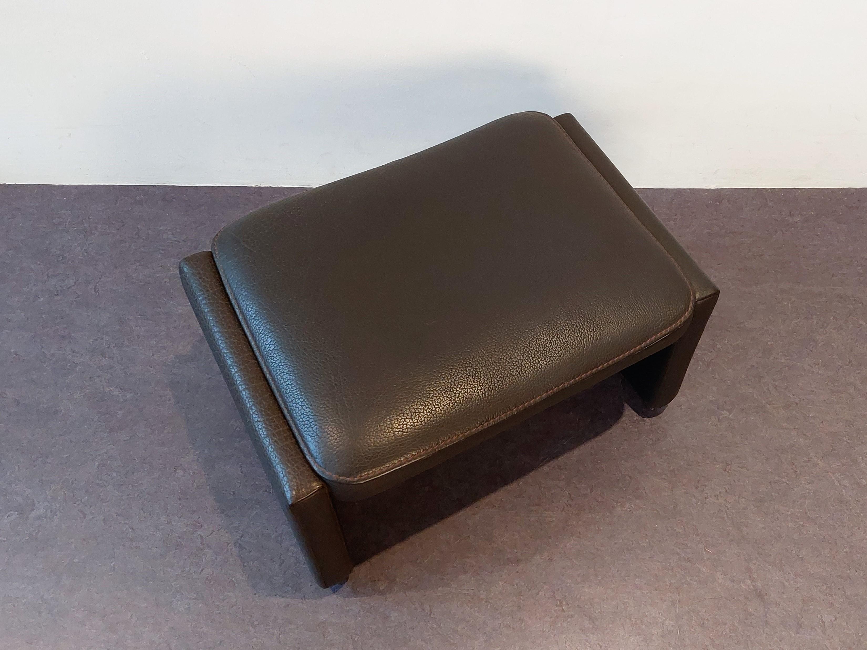 Swiss DS-50 Dark Brown Leather Ottoman by The Sede, Switzerland 1970's