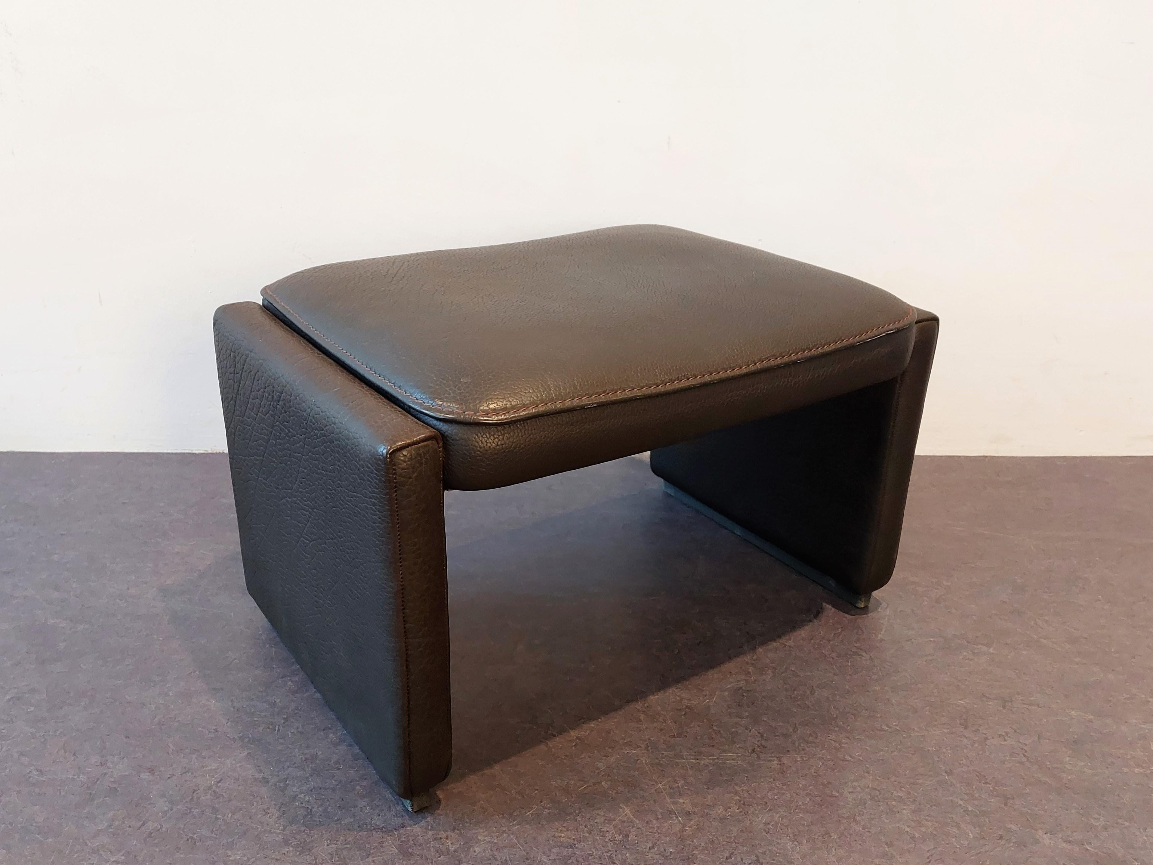 DS-50 Dark Brown Leather Ottoman by The Sede, Switzerland 1970's 1