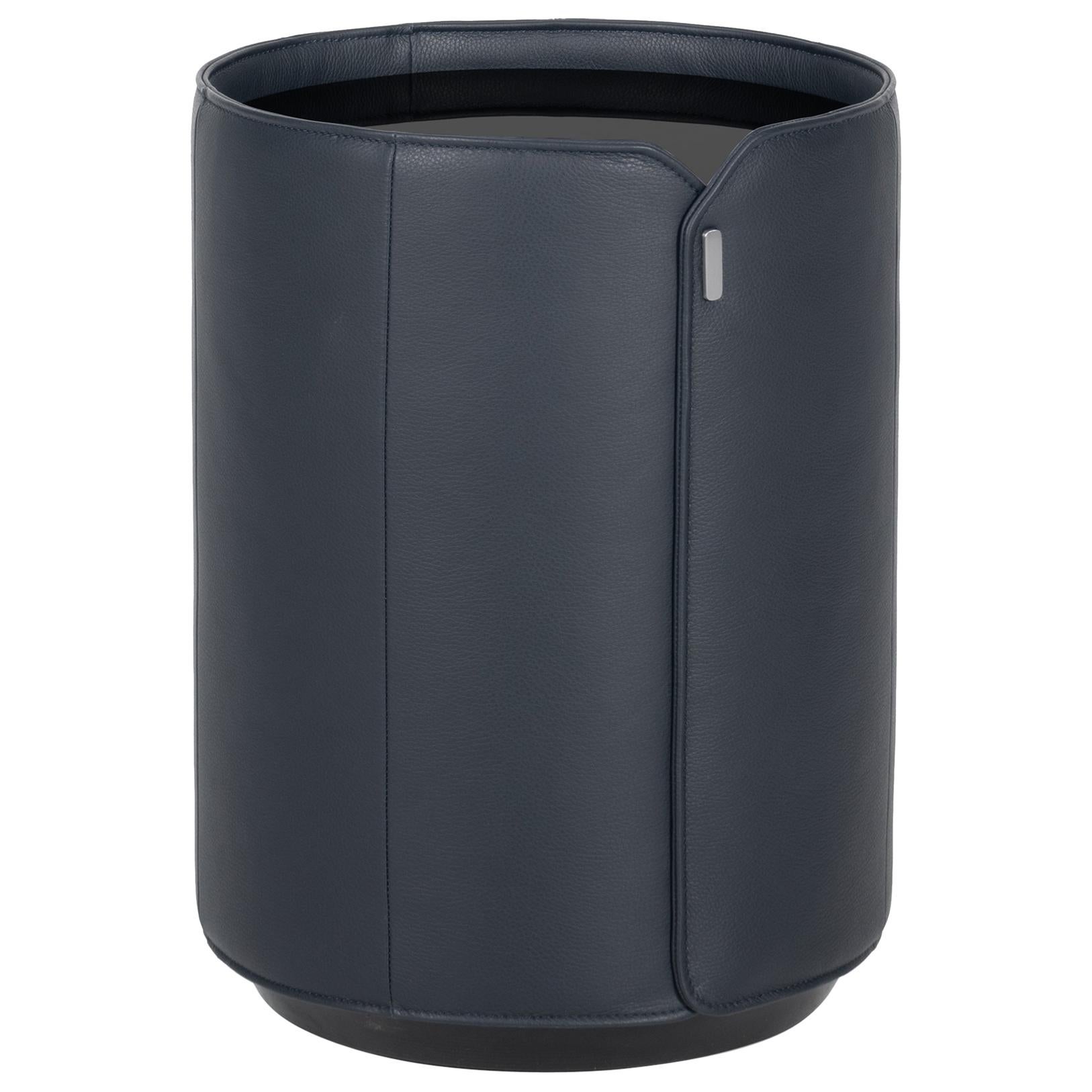 For Sale: Blue (Royal) DS-5020 Cylindrical Leather Tall Side Table by De Sede