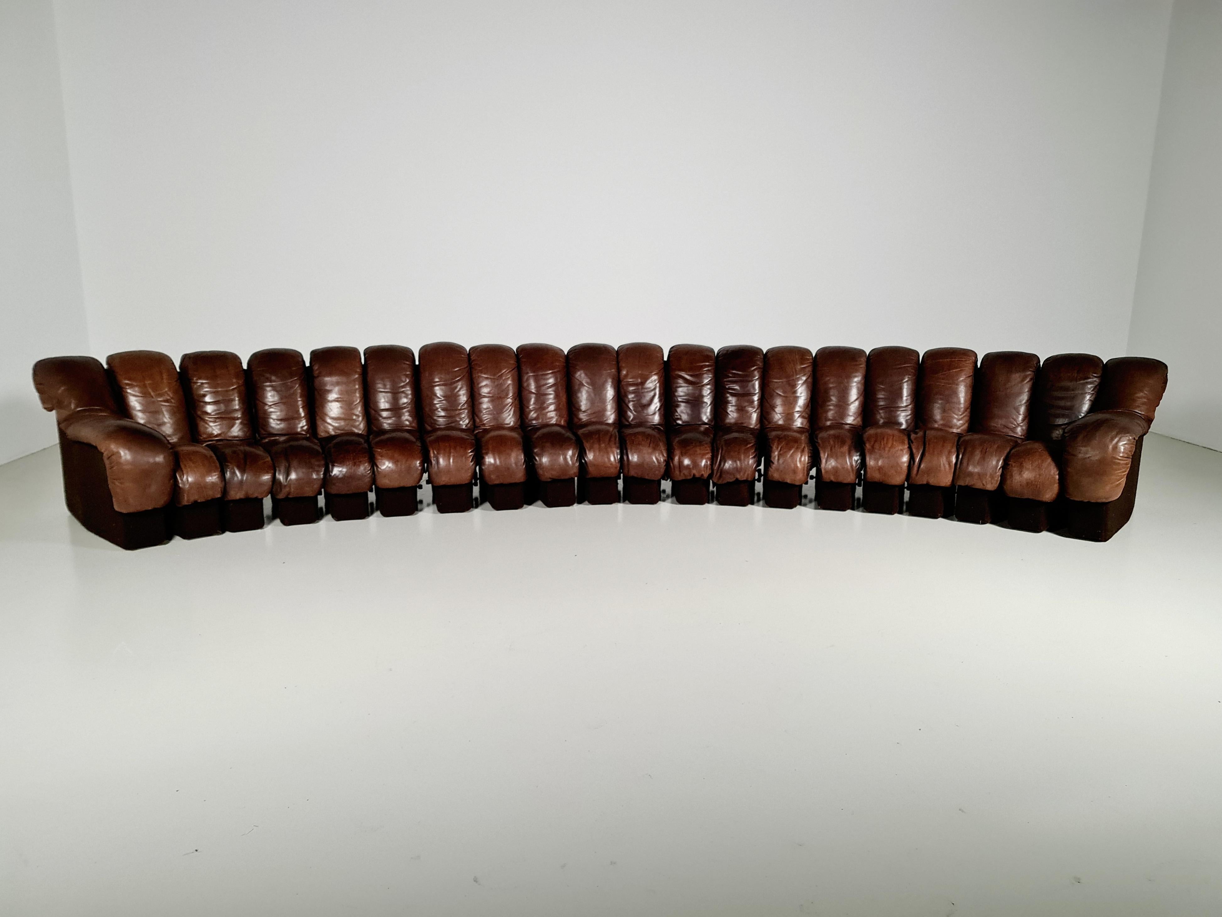 DS-600 'Snake' Sofa by De Sede Switzerland, 1970s In Good Condition In amstelveen, NL