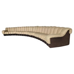 Ds-600 'Snake' Sofa in Original cream Leather by De Sede Switzerland, 1970s