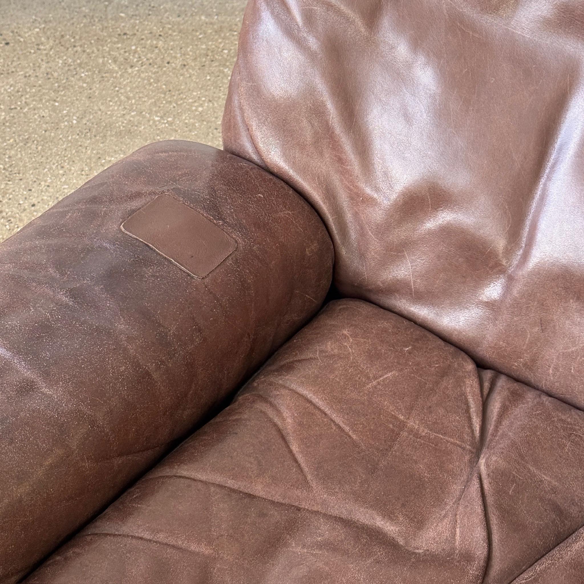 Sillones de cuero DS-66 de De Sede Moderno de mediados de siglo