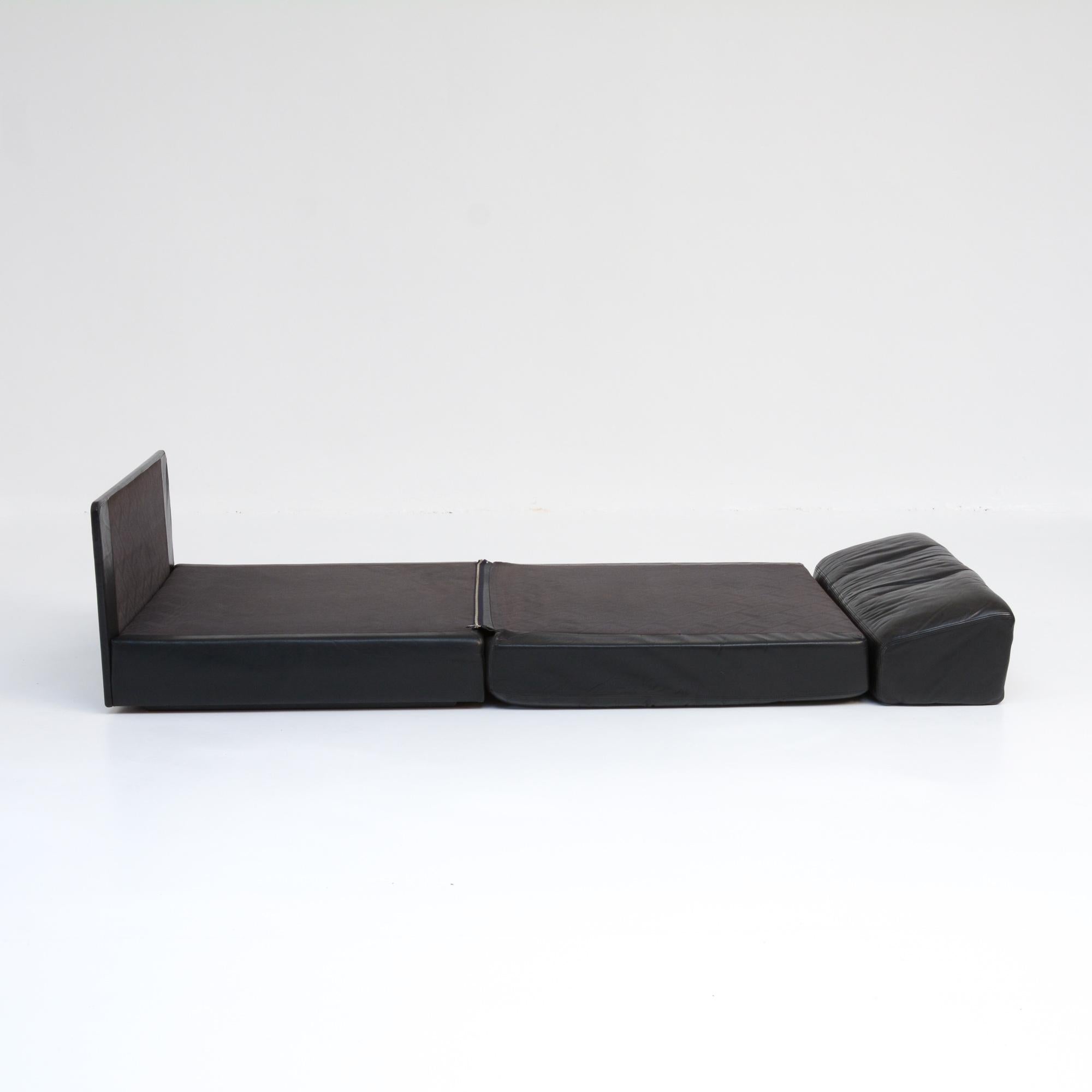 DS 76 De Sede Black Leather Modular Sofa Set 12