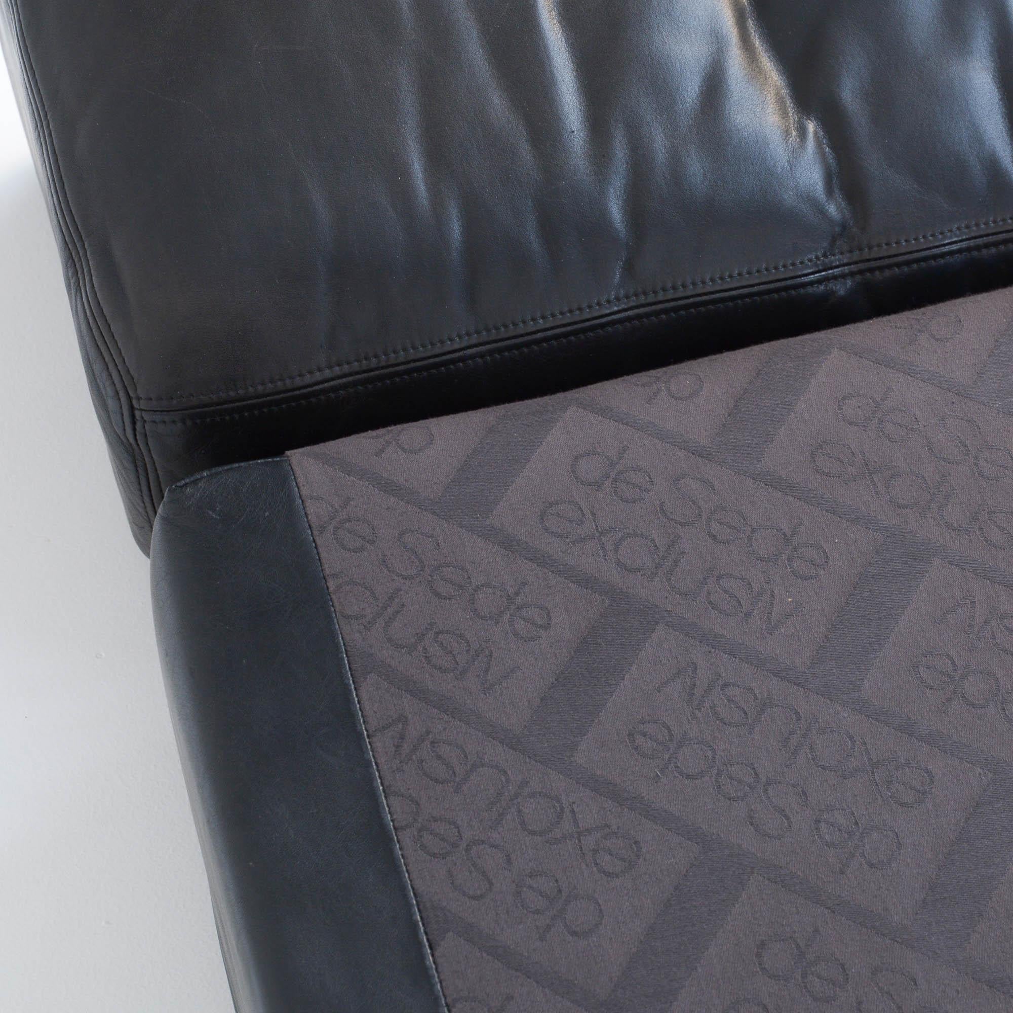 DS 76 De Sede Black Leather Modular Sofa Set 13