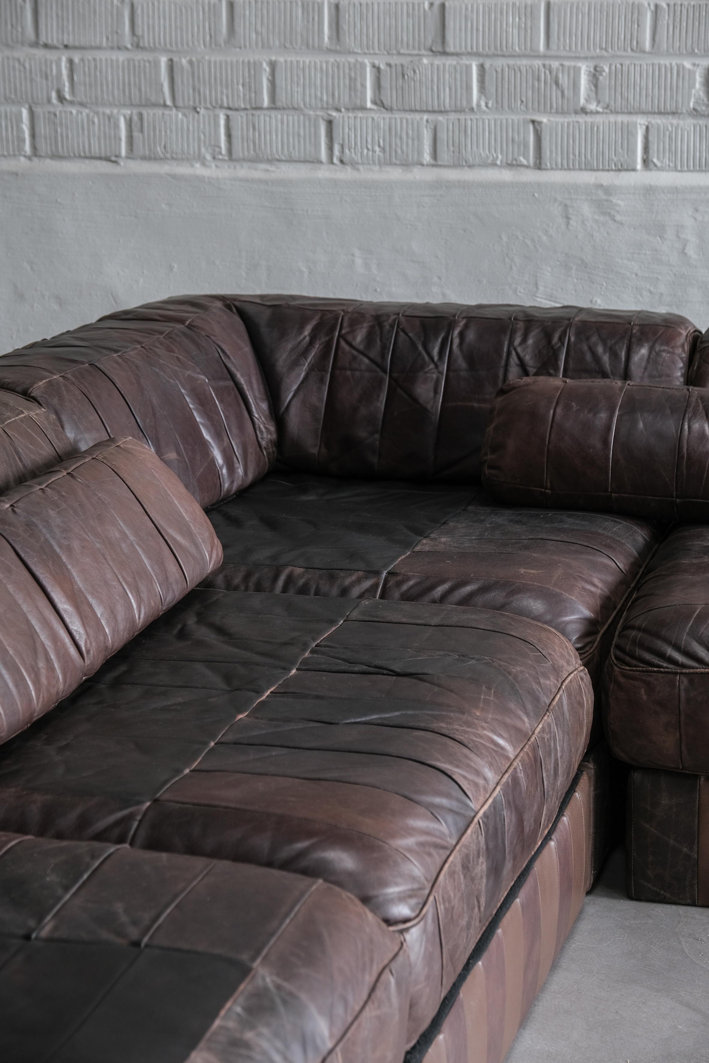 Canapé en cuir marron DS 88 pour Desede Switzerland 1970 2