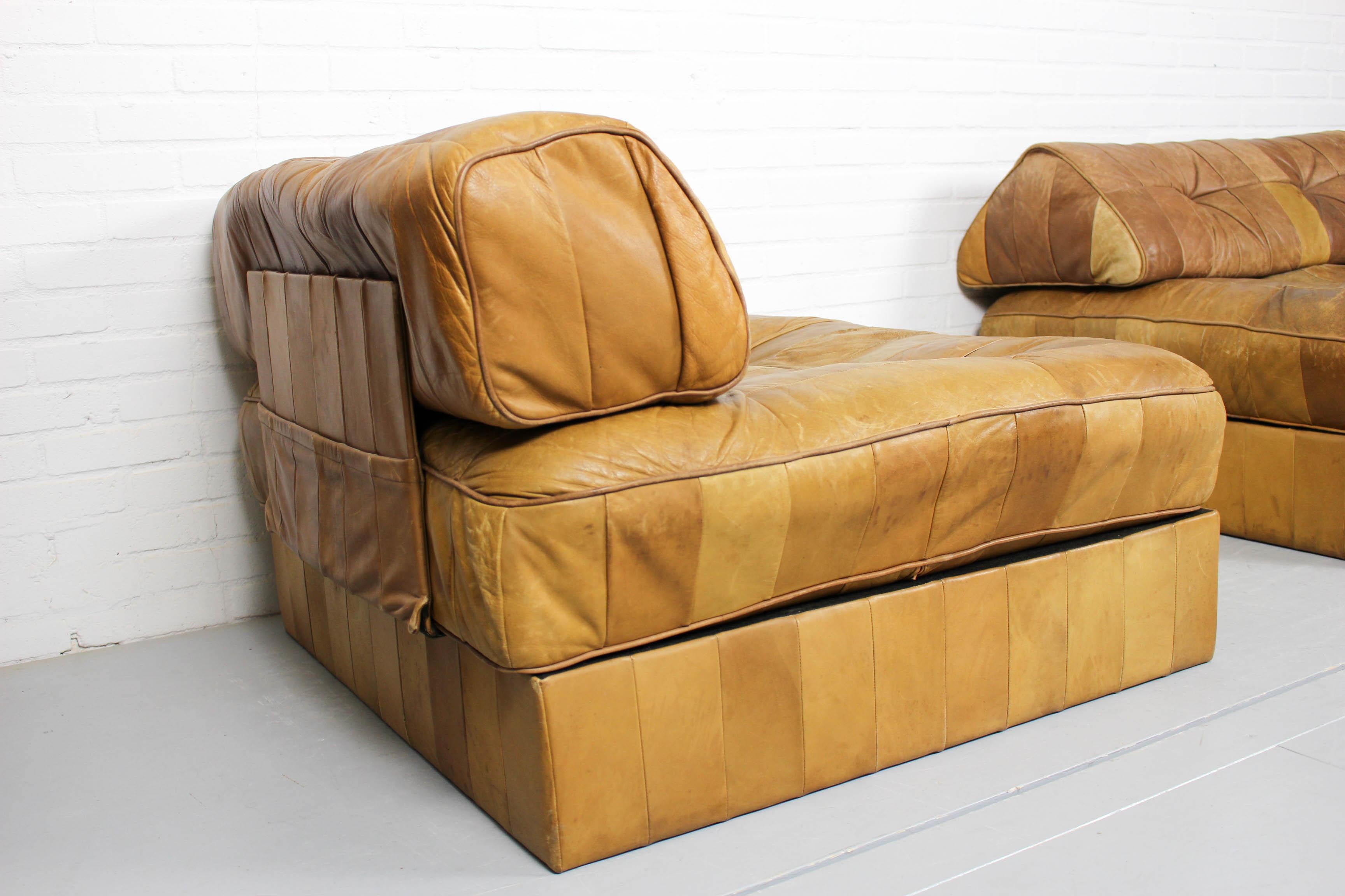 DS-88 Modular Patchwork Sofa by De Sede, 1960s, Set of 5 In Fair Condition In Appeltern, Gelderland