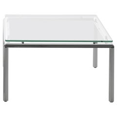Table d'appoint Bauhaus DS-9075 en acier inoxydable et verre de Sede
