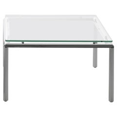 DS-9075 Bauhaus Stainless Steel and Glass Side Table by De Sede