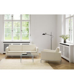 DS-9075 Bauhaus Stainless Steel and Glass Table by De Sede