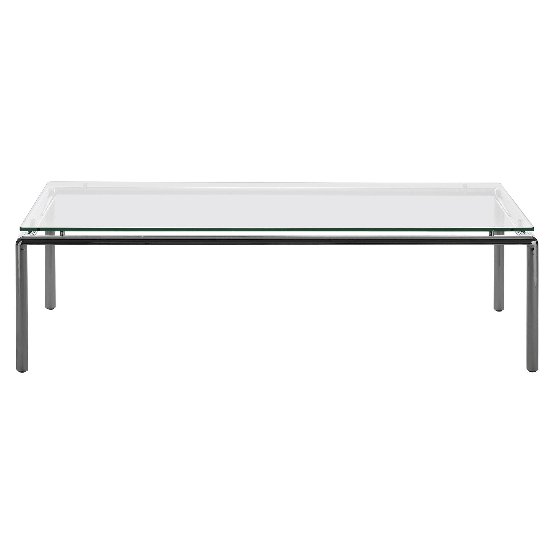 Table Bauhaus DS-9075 en acier inoxydable et verre de Sede