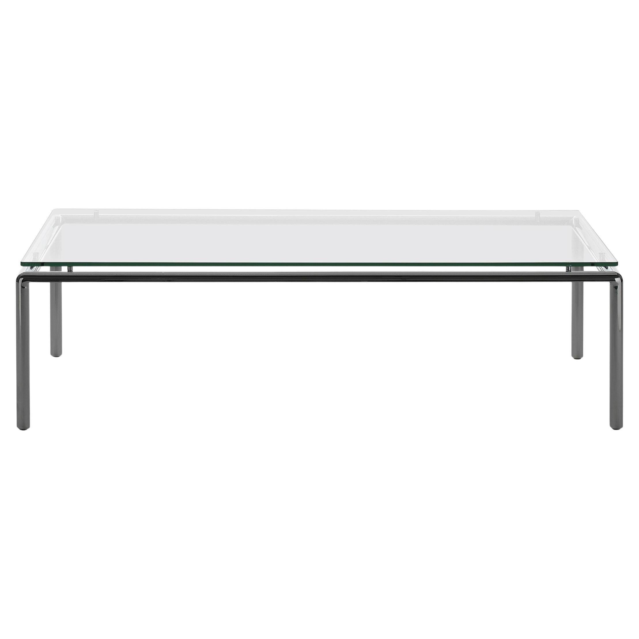 Bauhaus-Tisch aus Edelstahl und Glas von De Sede, DS-9075 im Angebot