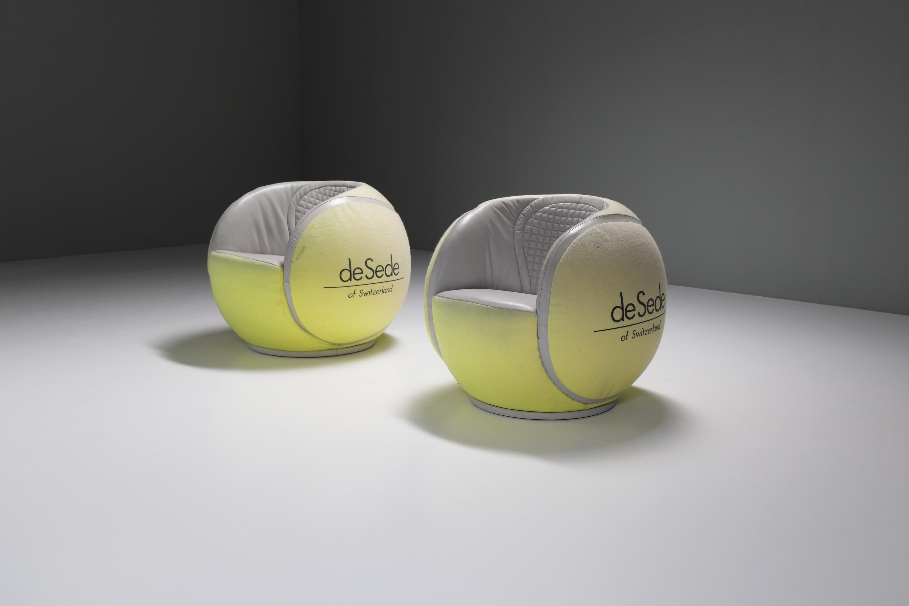 Ds 9100/01 tennis ball chairs by De Sede Swiss for WTA Zurich Open in 1985. In Good Condition In Buggenhout, Oost-Vlaanderen