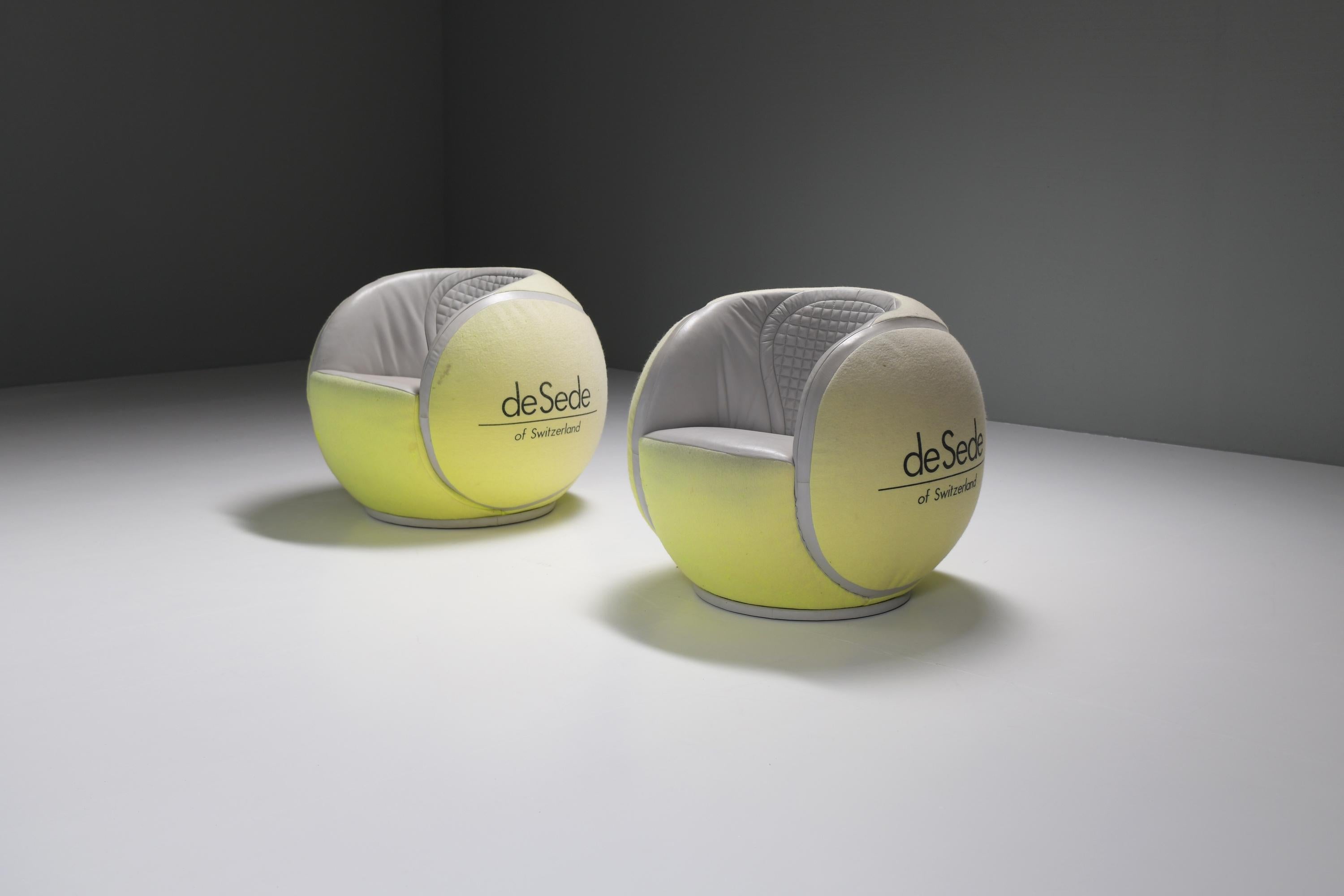 Ds 9100/01 tennis ball chairs by De Sede Swiss for WTA Zurich Open in 1985. In Good Condition For Sale In Buggenhout, Oost-Vlaanderen