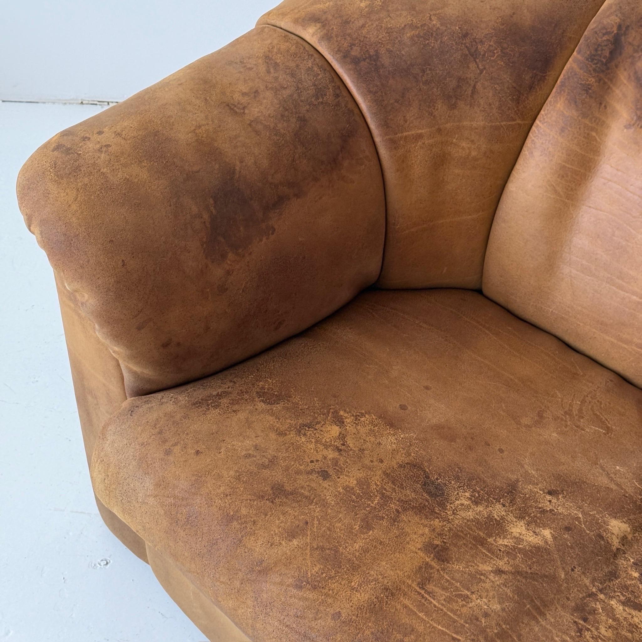 Swiss DS-95 Buffalo Leather Sofa by De Sede For Sale