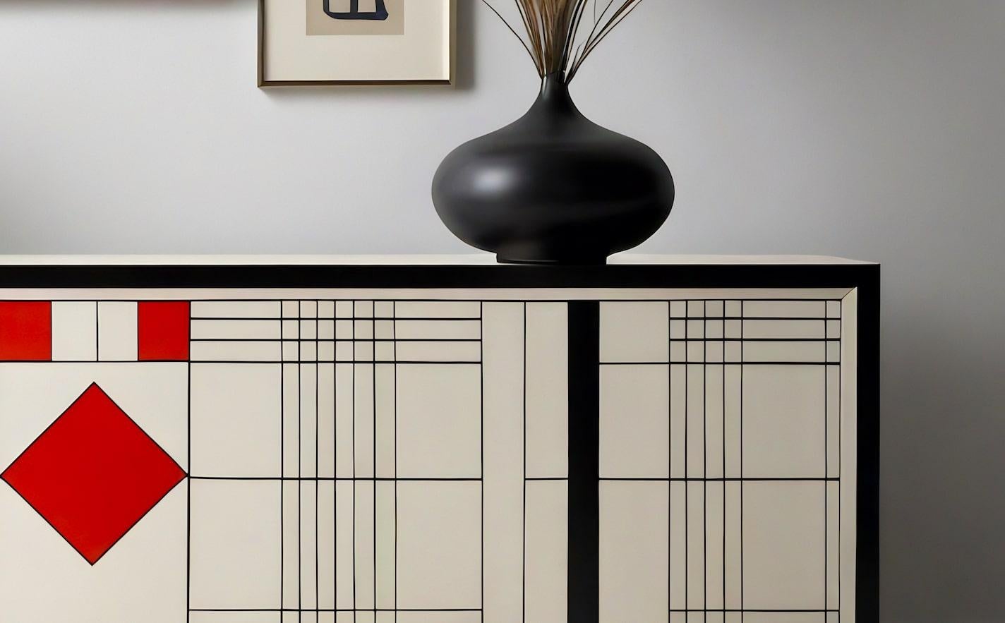 Consola multimedia DS, Credenzas inspiradas en De Stijl, hechas a mano por Artisanal Hecho a mano en venta