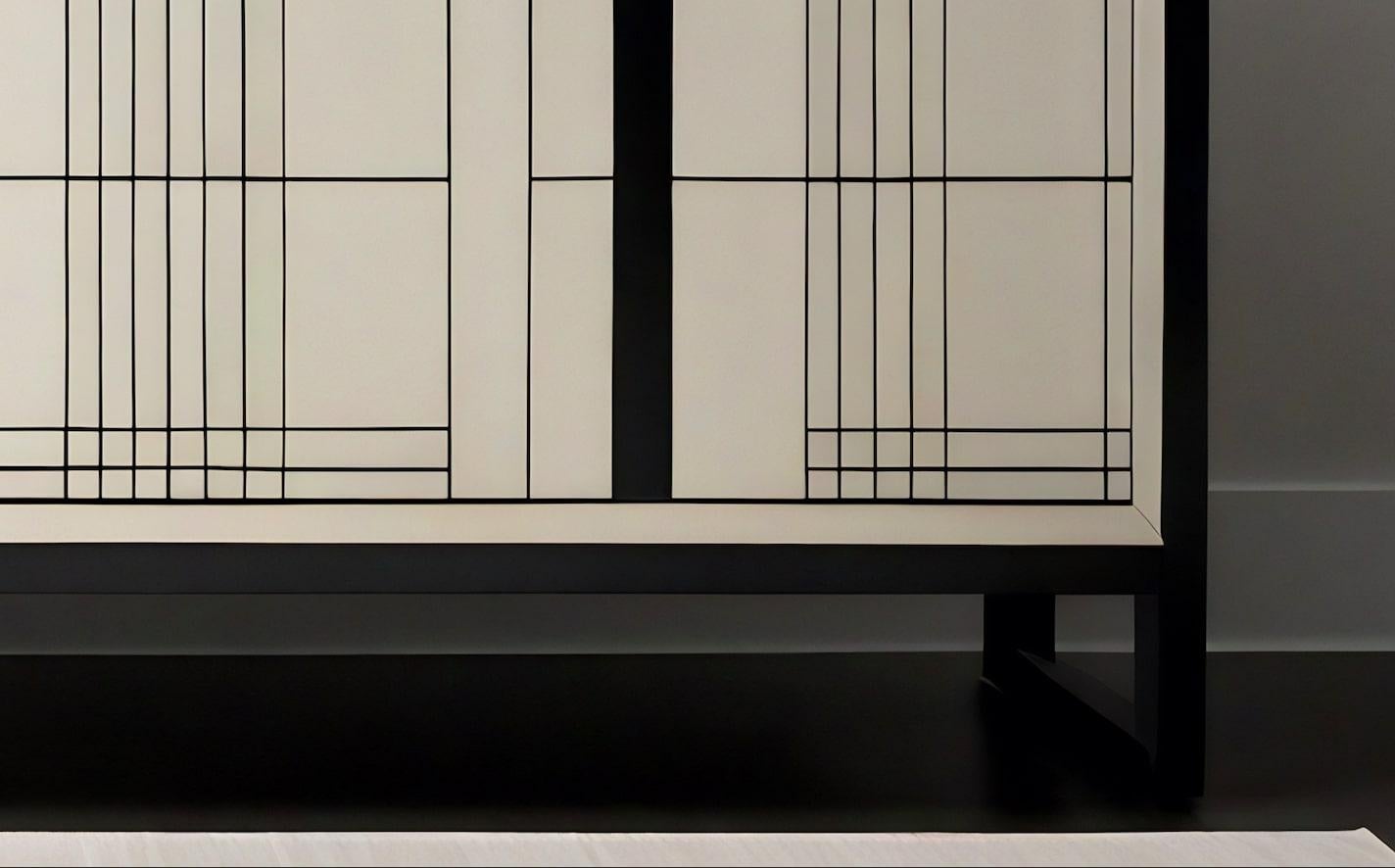 Consola multimedia DS, Credenzas inspiradas en De Stijl, hechas a mano por Artisanal en Nuevo estado para la venta en New York, NY
