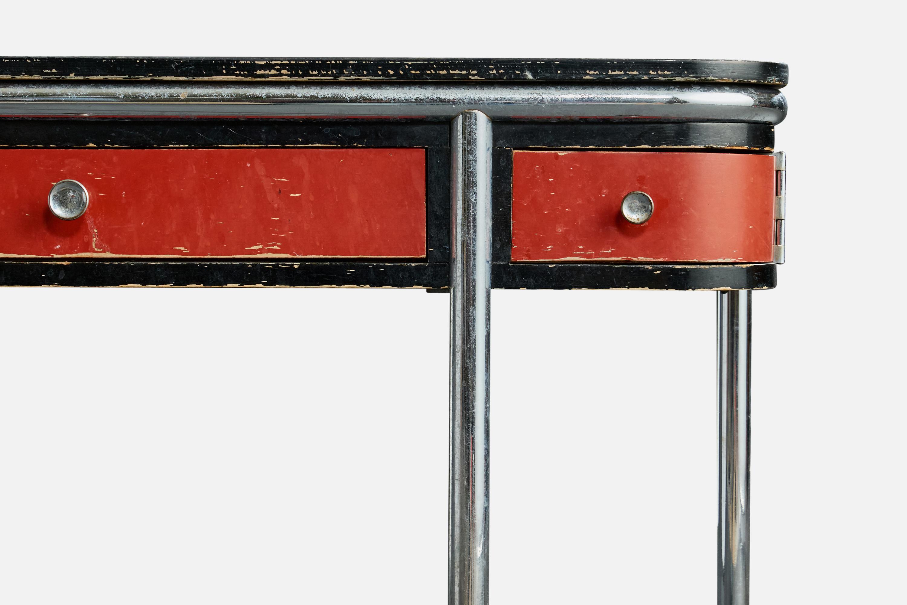 Mid-20th Century DS Stålmöbler, Console Table, Steel, Wood, Sweden, 1930s For Sale