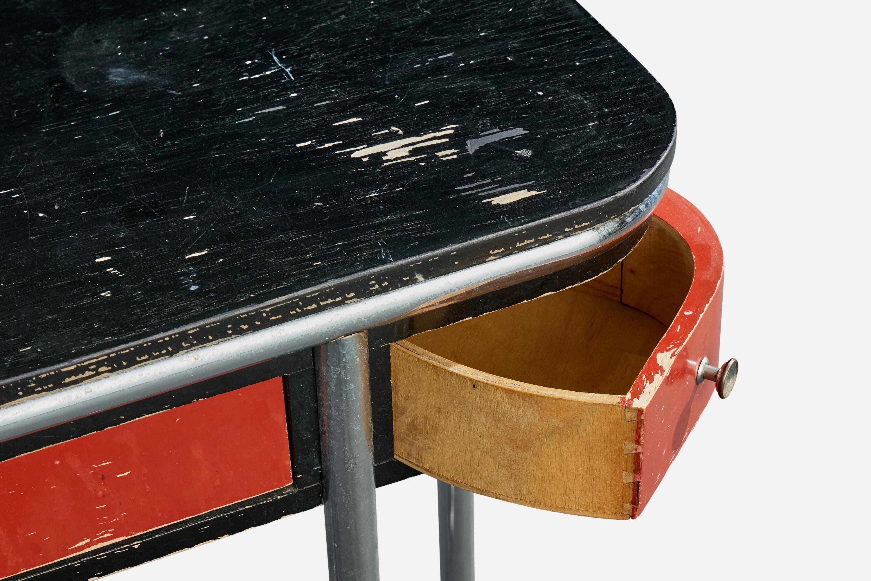 DS Stålmöbler, Console Table, Steel, Wood, Sweden, 1930s For Sale 2