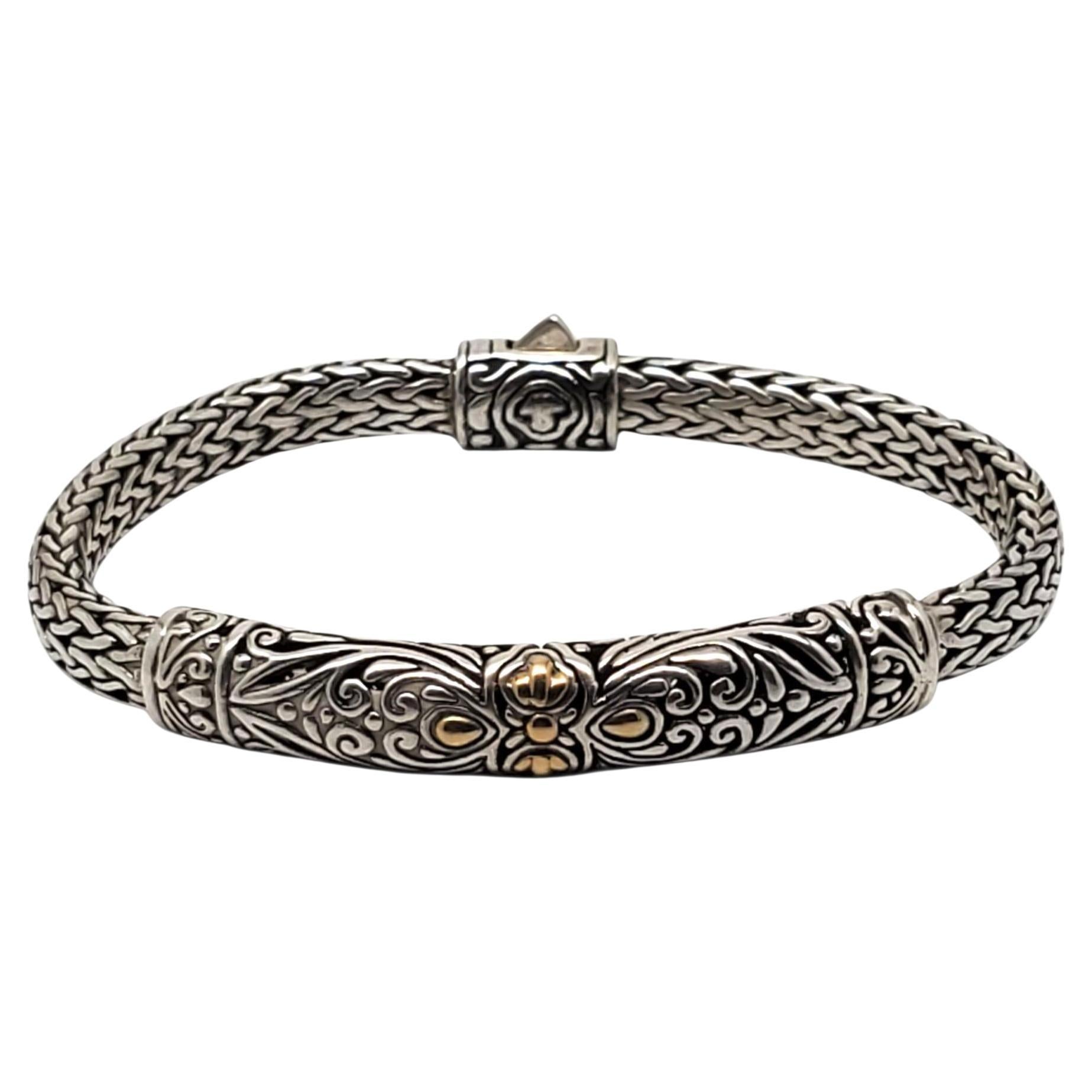 DS Bracciale a maglie in argento 925 e oro giallo 18KY intrecciate #23626