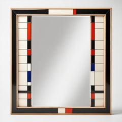 Specchio da parete DS ispirato a De Stijl, realizzato a mano da Artisanal