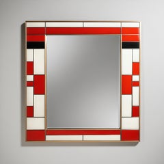 DS Wall Mirror Inspired by De Stijl, Handcrafted by Artisanal