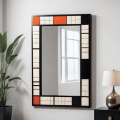 DS Wall Mirror Inspired by De Stijl, Handcrafted by Artisanal