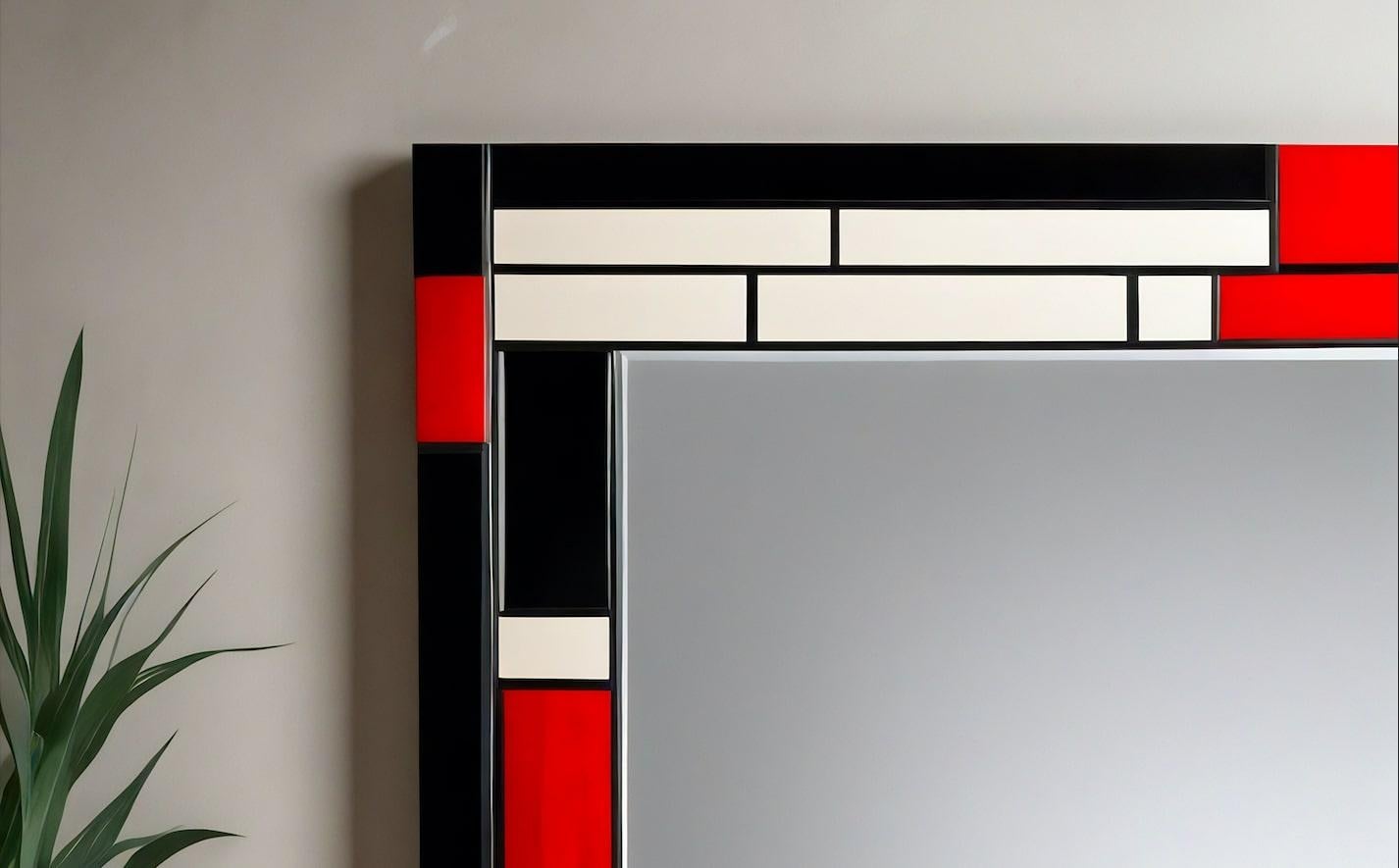 Indien Miroir mural inspiré par De Stijl, fabriqué à la main par Artisanal en vente