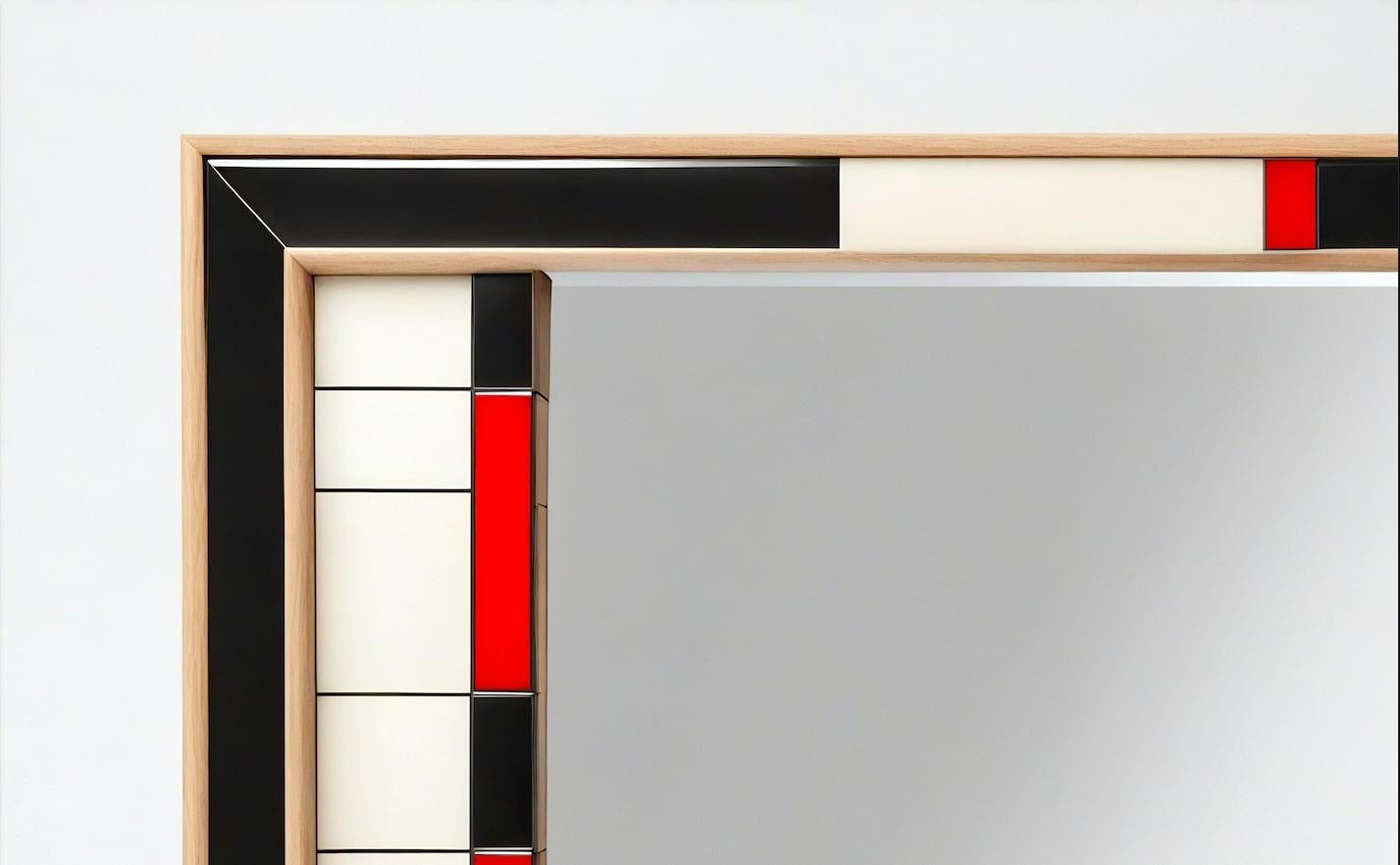 Indian DS Wall Mirror Inspired by De Stijl, Handcrafted by Artisanal For Sale