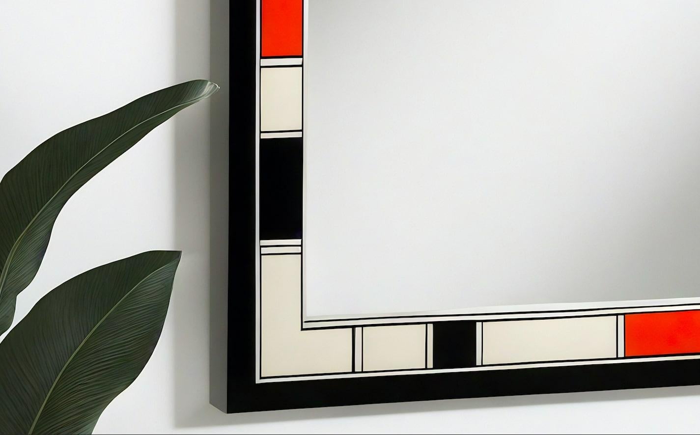 Indien Miroir mural inspiré par De Stijl, fabriqué à la main par Artisanal en vente