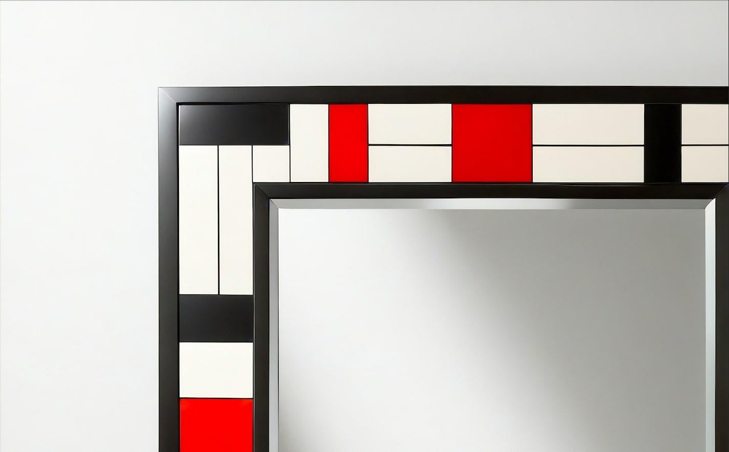 Indien Miroir mural inspiré par De Stijl, fabriqué à la main par Artisanal en vente