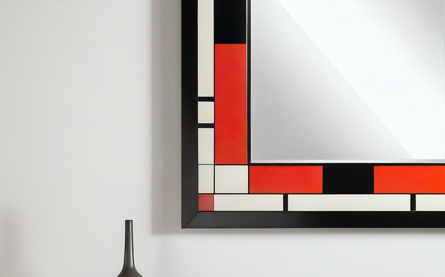 Indien Miroir mural inspiré par De Stijl, fabriqué à la main par Artisanal en vente