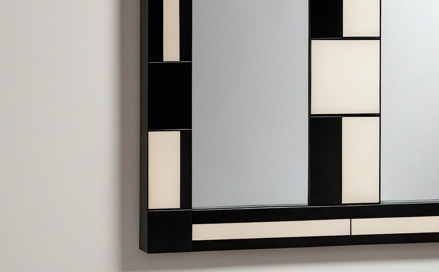 Indien Miroir mural inspiré par De Stijl, fabriqué à la main par Artisanal en vente
