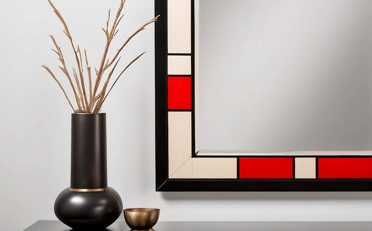 Indien Miroir mural inspiré par De Stijl, fabriqué à la main par Artisanal en vente