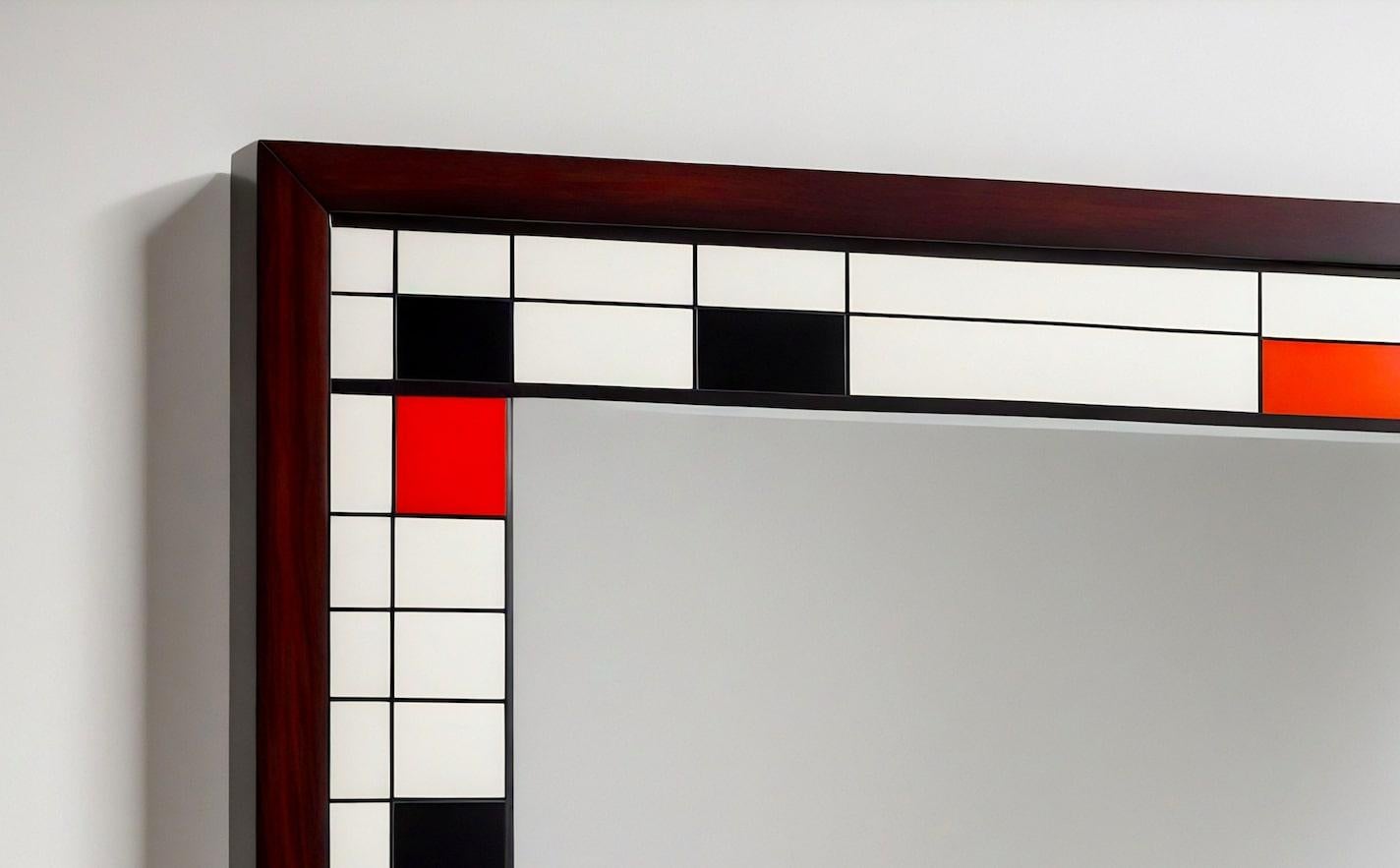 Indien Miroir mural inspiré par De Stijl, fabriqué à la main par Artisanal en vente