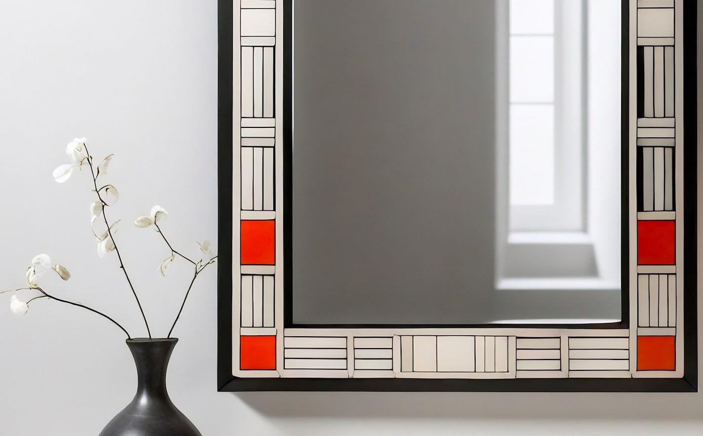 Indien Miroir mural inspiré par De Stijl, fabriqué à la main par Artisanal en vente