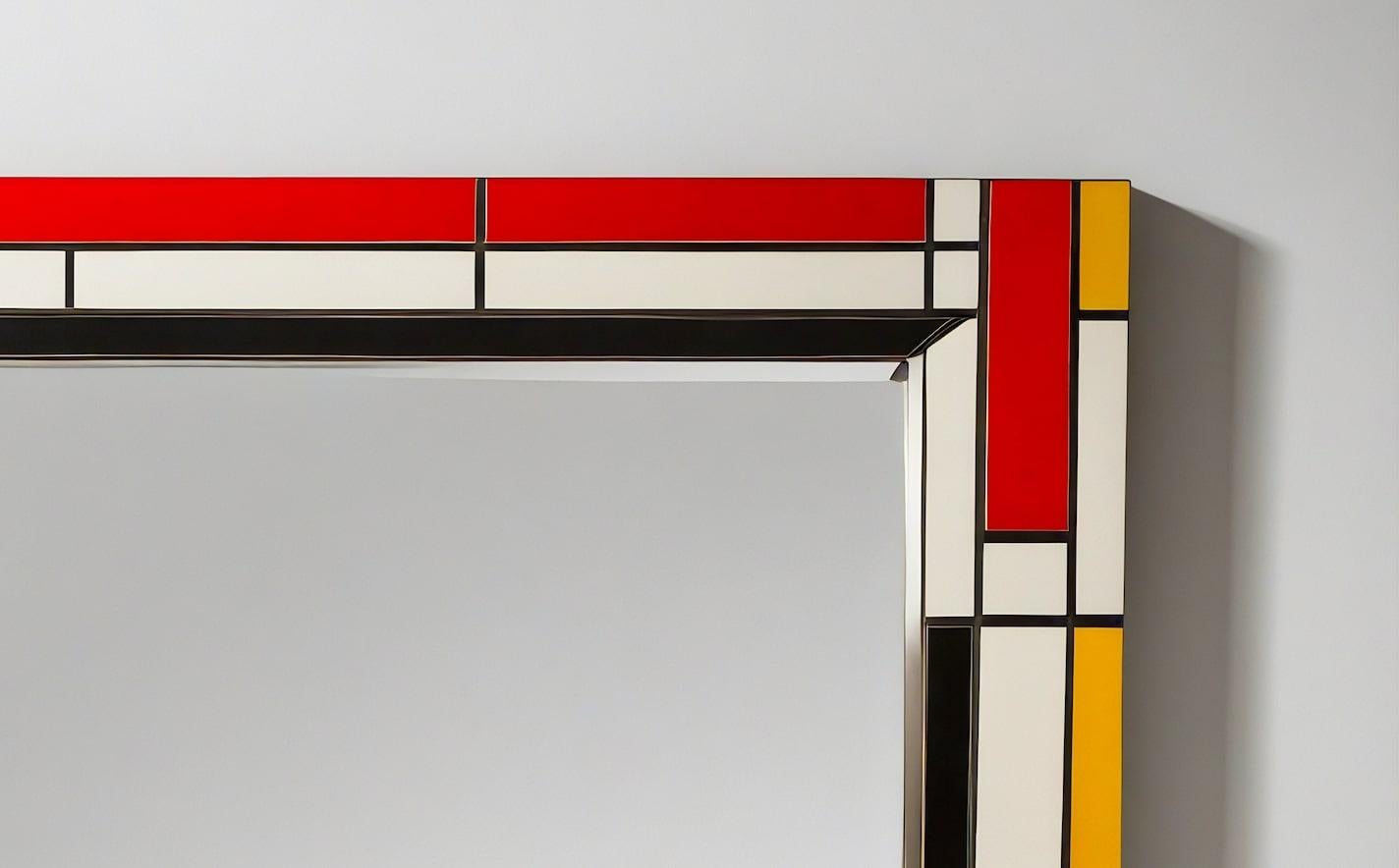 Espejo de Pared DS Inspirado en De Stijl, Hecho a Mano por Artesanos Incrustación en venta