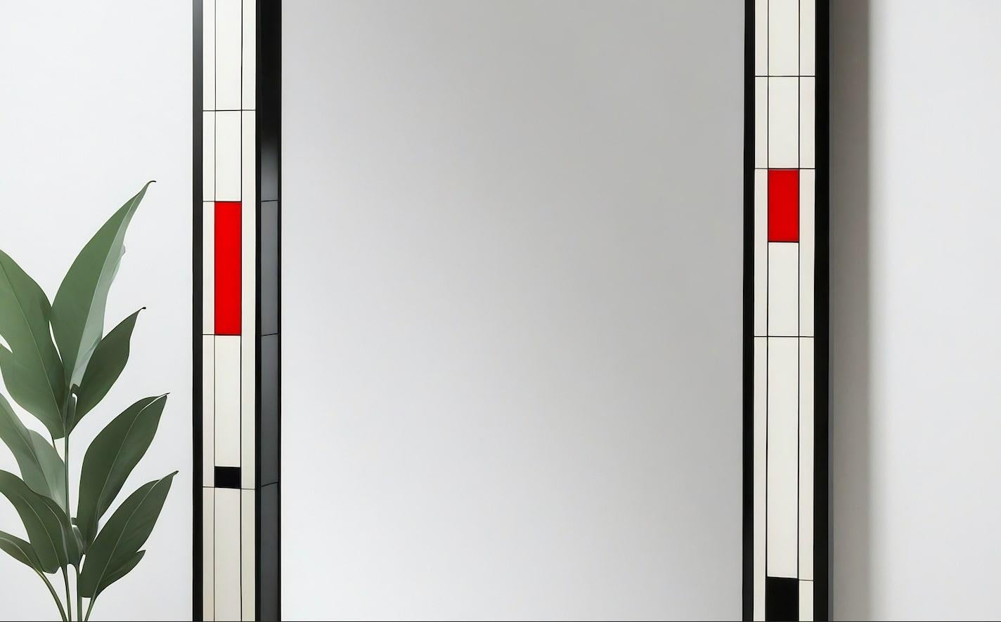 Miroir mural inspiré par De Stijl, fabriqué à la main par Artisanal Neuf - En vente à New York, NY