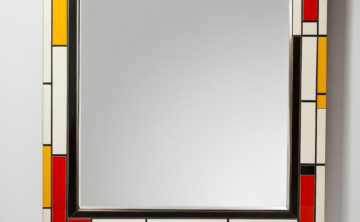 Espejo de Pared DS Inspirado en De Stijl, Hecho a Mano por Artesanos en Nuevo estado para la venta en New York, NY