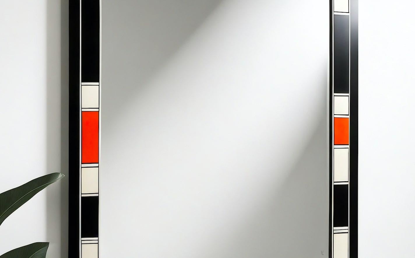 XXIe siècle et contemporain Miroir mural inspiré par De Stijl, fabriqué à la main par Artisanal en vente
