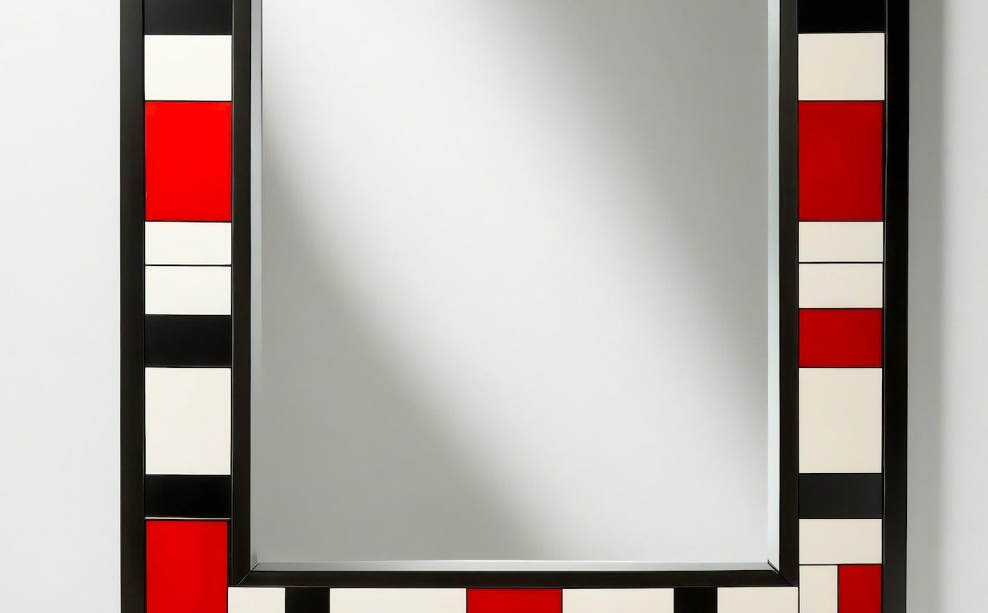 XXIe siècle et contemporain Miroir mural inspiré par De Stijl, fabriqué à la main par Artisanal en vente