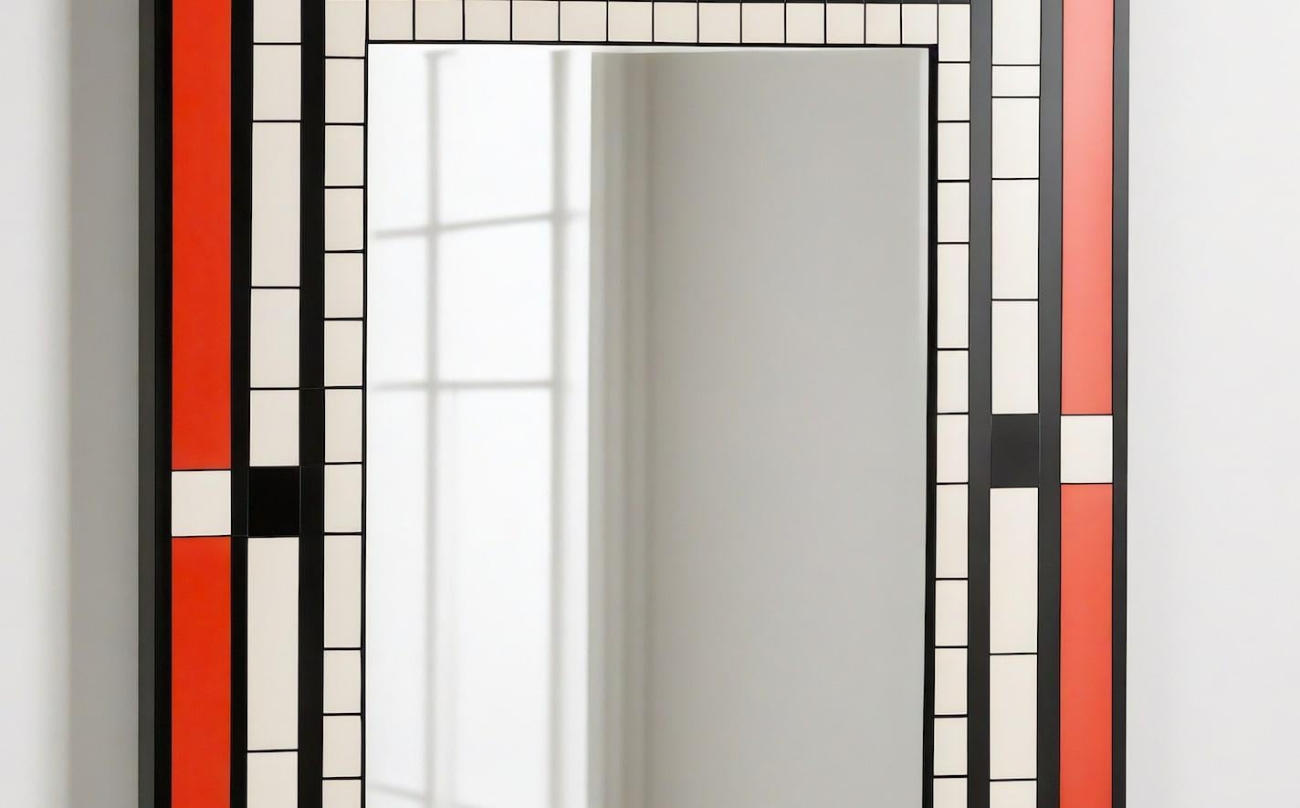 XXI secolo e contemporaneo Specchio da parete DS ispirato a De Stijl, realizzato a mano da Artisanal in vendita