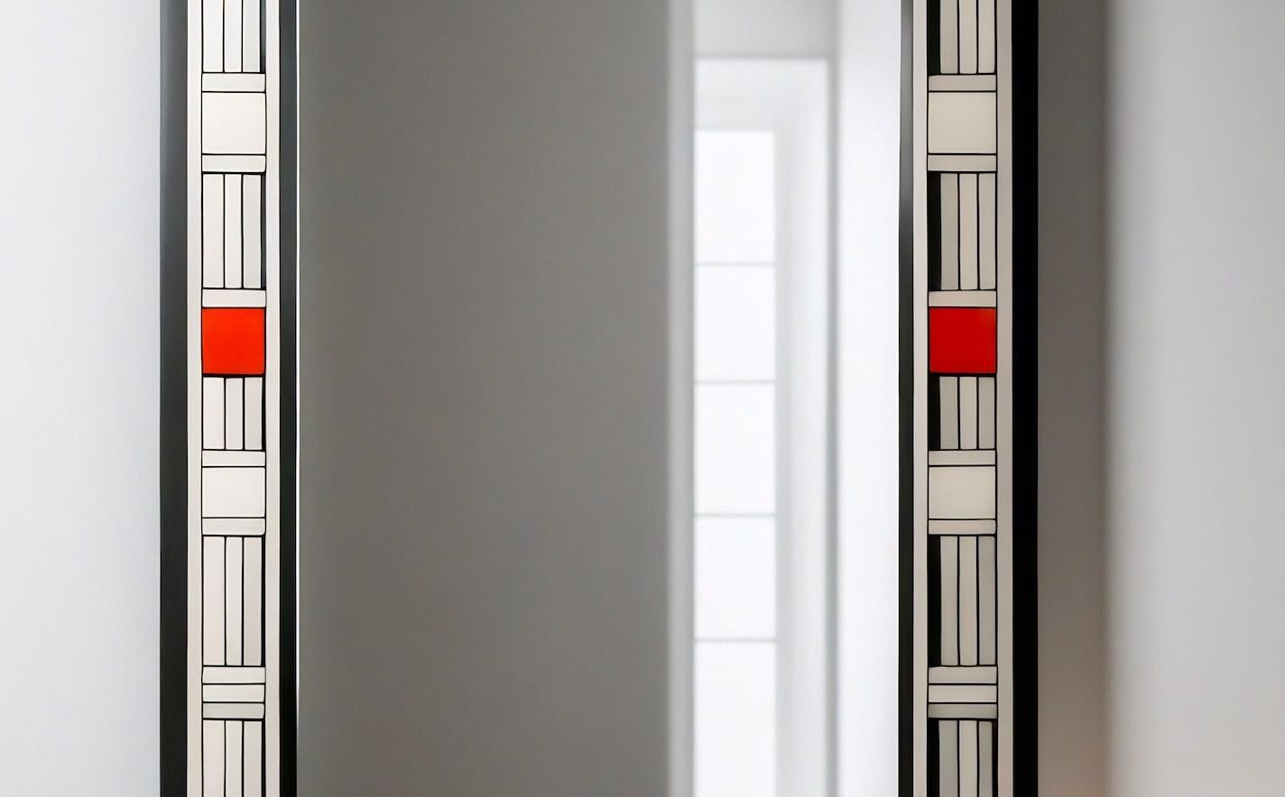 XXIe siècle et contemporain Miroir mural inspiré par De Stijl, fabriqué à la main par Artisanal en vente