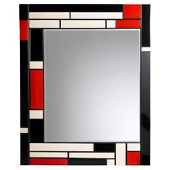 Miroir mural inspiré par De Stijl, fabriqué à la main par Artisanal