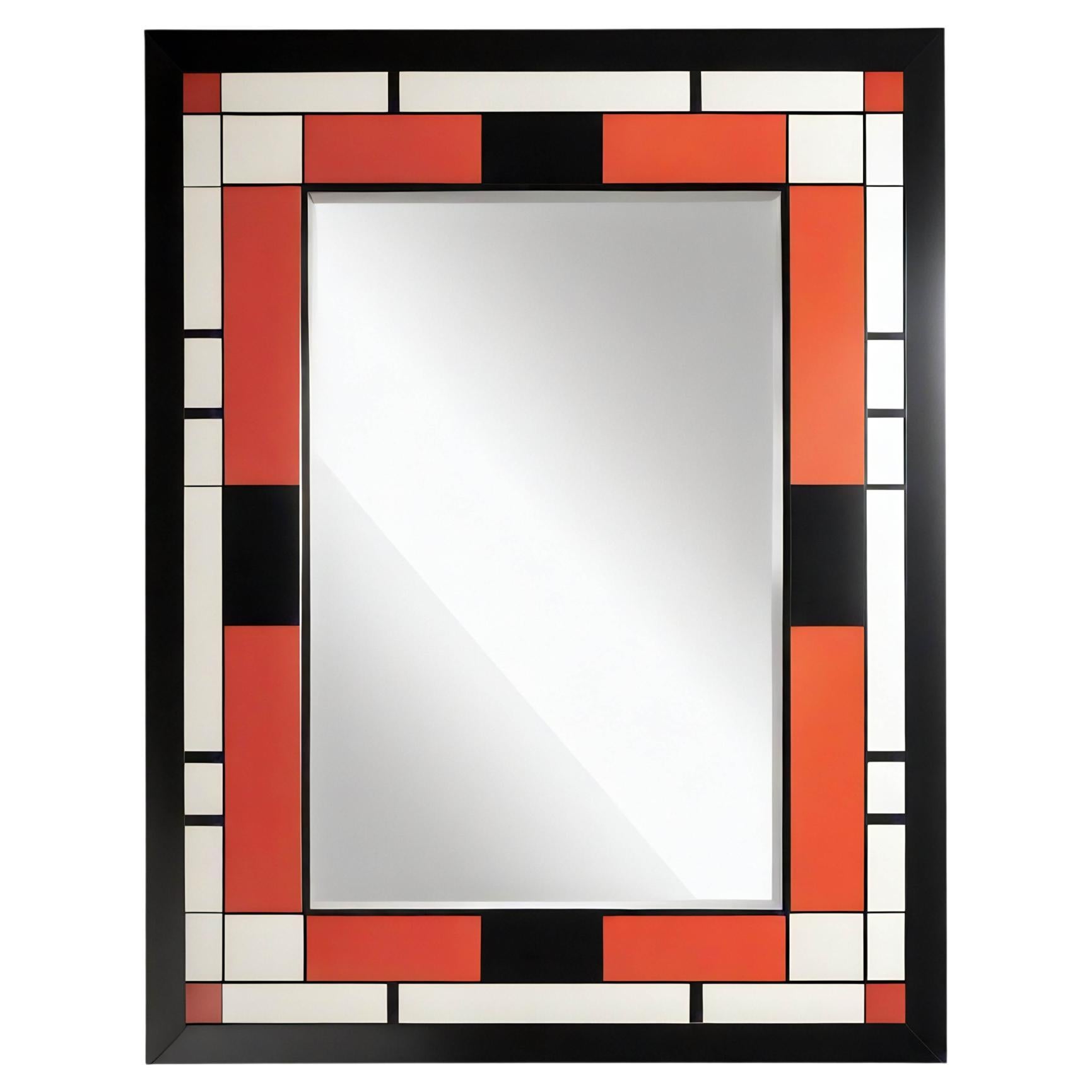 Miroir mural inspiré par De Stijl, fabriqué à la main par Artisanal