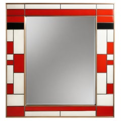 Specchio da parete DS ispirato a De Stijl, realizzato a mano da Artisanal