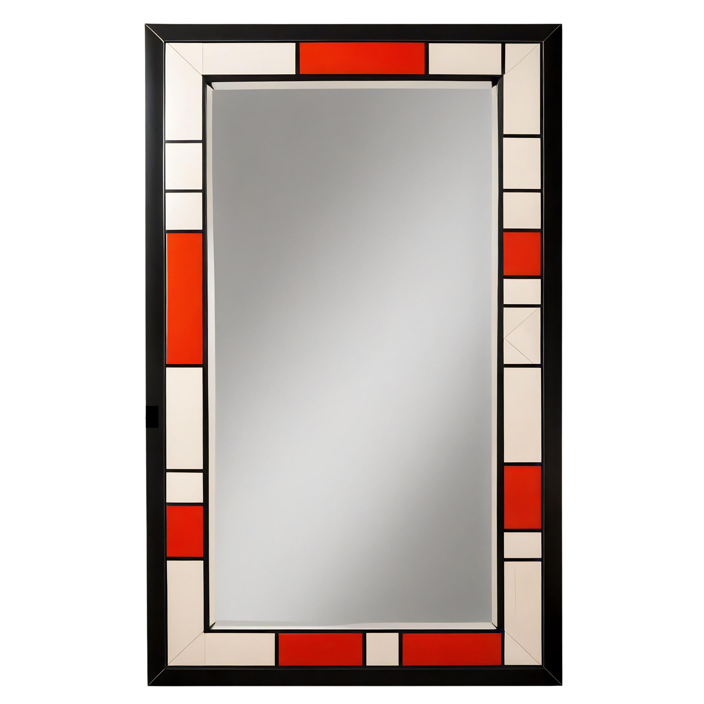 Miroir mural inspiré par De Stijl, fabriqué à la main par Artisanal