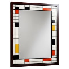Miroir mural inspiré par De Stijl, fabriqué à la main par Artisanal
