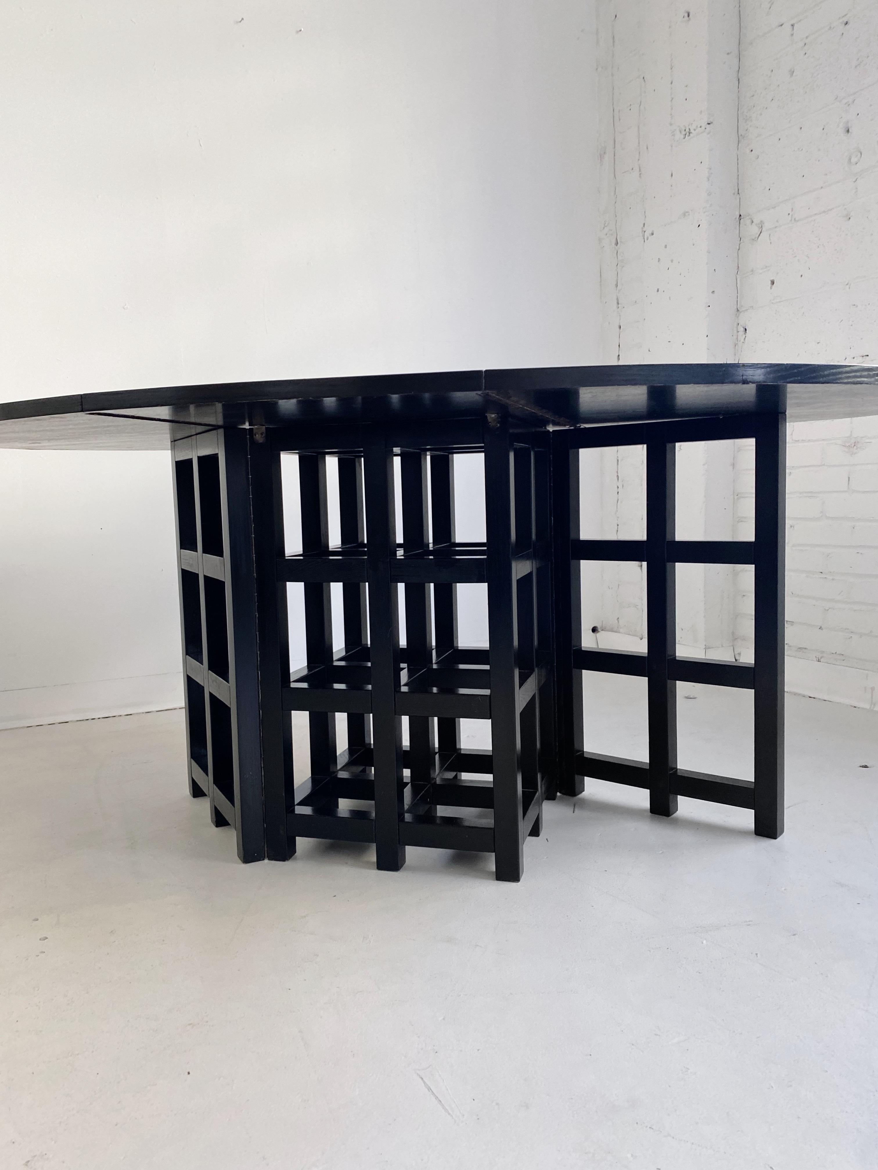 Ebonized DS1 Table & 4 DS3 Chairs Dining Set by Charles Rennie Mackintosh for Cassina