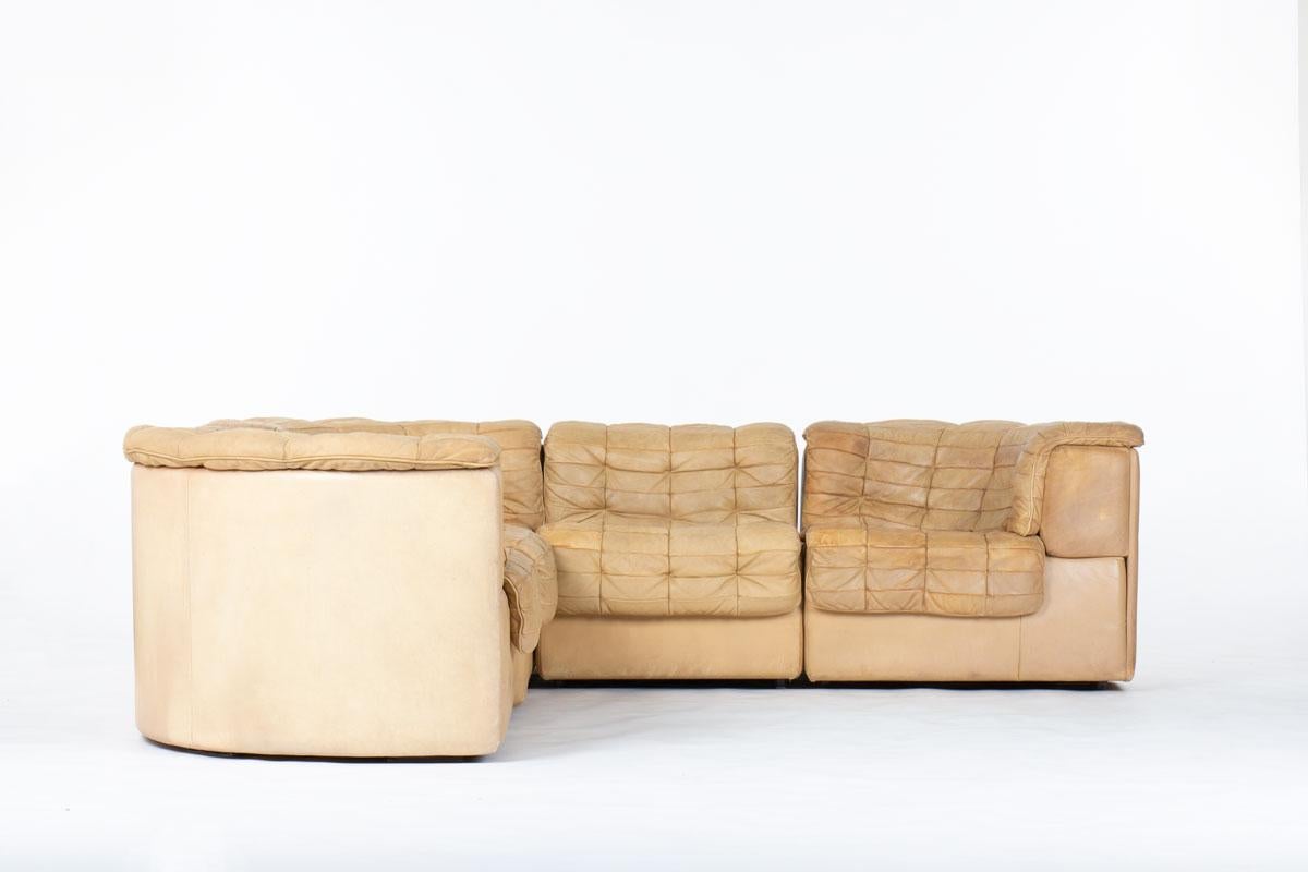 Canapé DS11 de De Sede, 1970 État moyen - En vente à JASSANS-RIOTTIER, FR